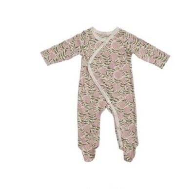 Creative Co-op - Cotton Footed Baby Bodysuit with Flowers 6-9mo - DF5747A-image