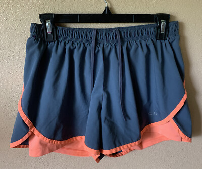 Pre- Owned CHAMPION Gear Mid Rise Gray/Orange Womens Running Shorts, Size M-image