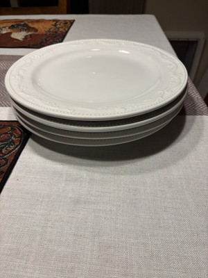  White Embossed Dinner Plates Mesa International ~ 12