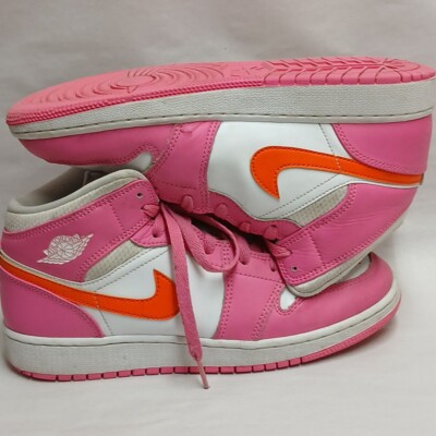 Nike Air Jordan 1 Mid GS Pinksicle Safety Orange White DX3240-681 Size 7y-image