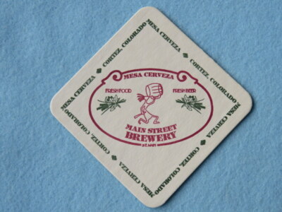 Beer Coaster ~ MAIN STREET Brewery Mesa Cerveza ~ Cortez, COLORADO ~ Since 1995-image