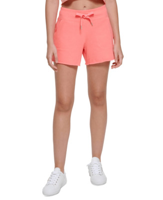 Calvin Klein Performance Women's Small Energy Orange Ribbed Waistband Shorts-image