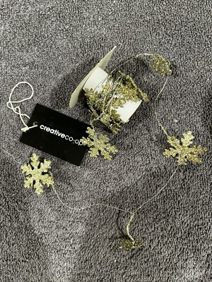 NWT Creative Co-Op Tin Mini Snowflake Garland-image