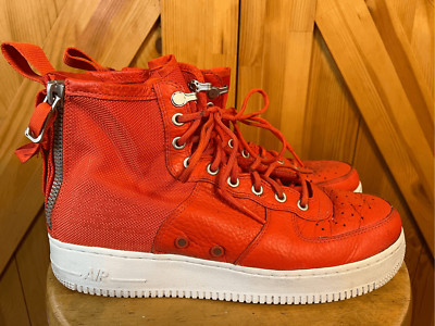 Nike Men's SF Air Force 1 MID Orange/White 917753-800 Size 10-image
