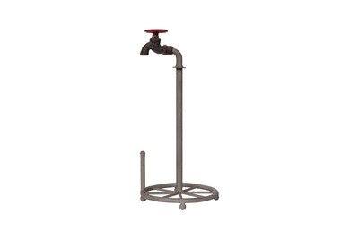 Creative Co-Op Rustic Metal Faucet Paper Towel Holder-image