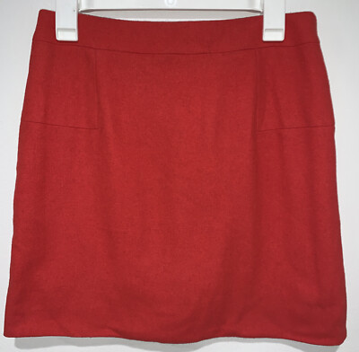 EUC J CREW WOOL ORANGE STRAIGHT SKIRT SIZE 4-image
