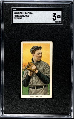 1909-11 T206 Sweet Caporal Addie Joss Pitching SGC 3 VG Nice Color-image