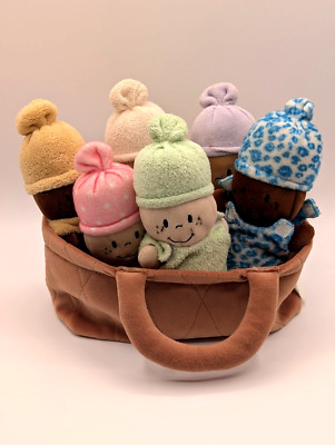 Creative Minds Basket of Babies Plush Dolls Set of 6 w/Basket-image