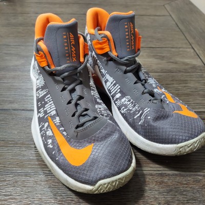 Nike Air Max Infuriate Mid Boys 5.5Y Gray Orange Black Basketball Running Shoes-image