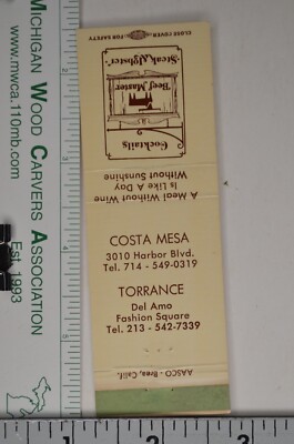 VTG Matchbook Cover Beef Master Restaurant Torrance Costa Mesa California Lw2-image