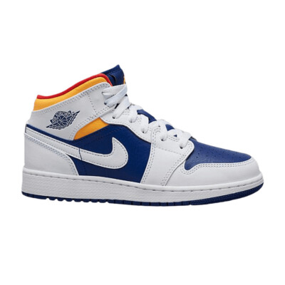 Air Jordan Air Jordan 1 Mid GS 'White Deep Royal Blue' 554725-131 Shoes-image