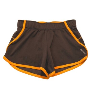 Reebok Womens Sz Small Athletic Shorts Dark Gray Melon Orange 3” Inseam Mid Rise-image