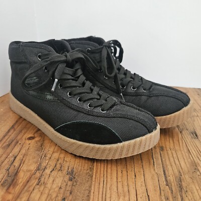 Tretorn x Andre 3000 Black Mid-top Sneaker Lace-up Shoe with Neon Orange Accent-image