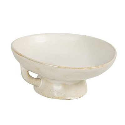  Stoneware Bowl w Reactive Glaze, White -image