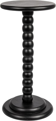 Creative Co-Op Stacked Pedestal Cocktail Side Table, Black -image