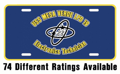 USS MESA VERDE LPD 19 Rating License Plate U S Navy USN Military PO4-image