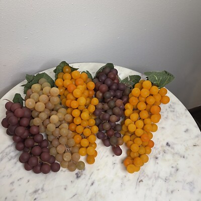 Vintage Green Orange Purple Grapes MCM Mid Century Modern Retro Set of 5 - G1-image