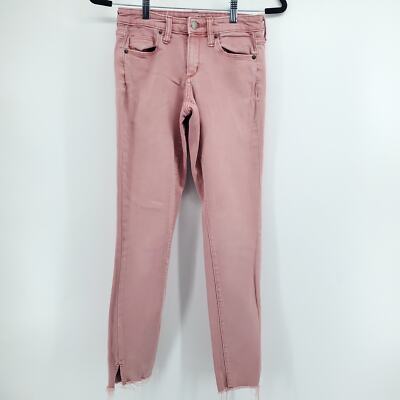 Universal Thread Orange Distressed Stretch Skinny Slit Ankle Stonewash RawHem|24-image