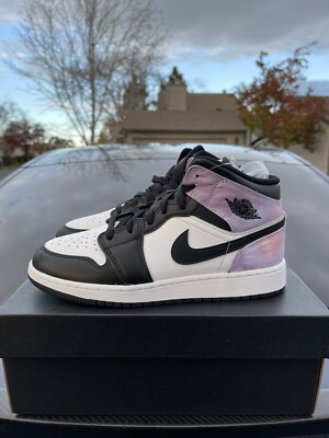 Nike Air Jordan 1 Mid (GS) 'Tie Dye' Bleached Coral White DM6216-001 Sz 6Y/ 7.5W-image