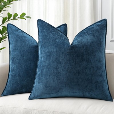 Couch Throw Pillow Covers 18x18 Set of 2, Decorative Soft Neutral Chenille Pi...-image