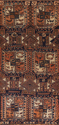 Orange/ Navy Blue Lori 9 ft. Runner Rug 4x9 Handmade Wool for Hallway-image