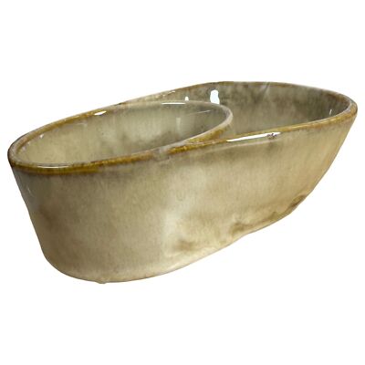 Creative Co-Op Stoneware Cracker and Soup Bowl Glazed Taupe -image
