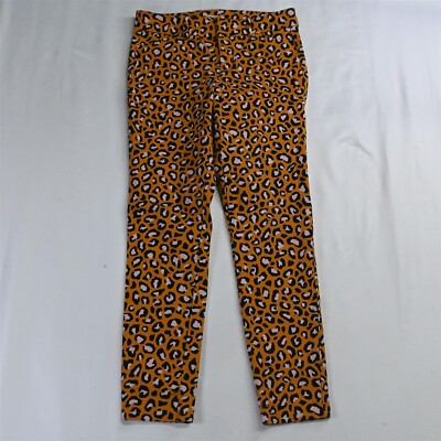 Old Navy 0 Orange Animal Pixie Ankle Mid Rise Skinny Stretch Dress Pants-image