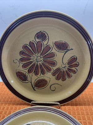 LA MESA Stoneware Dinner Plate Made in Japan 1 Count 10.5” Round Brown Gold-image