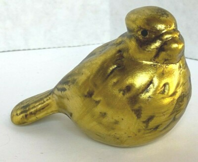Creative Co-Op Gold Birds Cardinal Like Bird Figurine 3 1/2