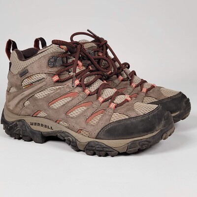 Merrell Moab 3 Womens Size 9.5 US /40.5 Brown Orange Waterproof Mid Hiking Boots-image