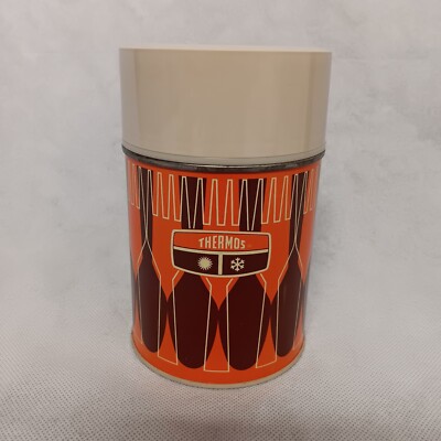 MCM Atomic Thermos Orange 10 Oz 7063 Metal Bottle Lid Cup 6.25