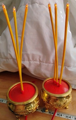 X2 Incense Pot Electric Home Decor Thai Buddhist Golden Dragon Burner Joss Stick-image