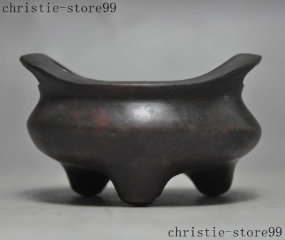 Marked Chinese bronze Joss temple Incense burner Censer-image