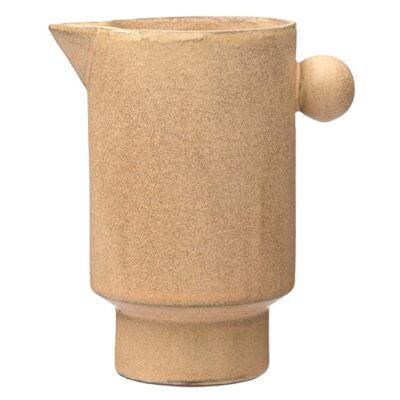 P Modern Small Stoneware Pitcher Or Vase Putty Brown 24 Oz.-image