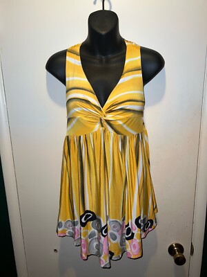 Co-me Como_Women's_Tank Top_Blouse_Criss Cross Back_Size Medium_CuTE_cHECK iT_-image