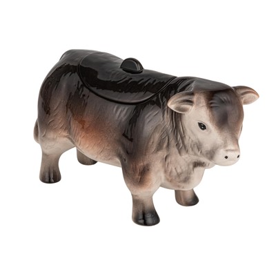Creative Co-Op Vintage Ceramic Cow Shaped Cookie Jar-image