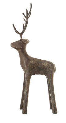 Creative Co-Op Metal Standing Deer Figures and Figurines, Grey 13.25