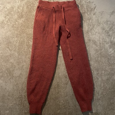 Universal Thread Pants Womens Small Joggers Knit Rust Orange Ribbed Mid Rise-image