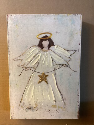 Little E Studio Creative Co-op Angel Picture 9” By 6”-image