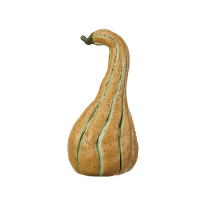 Resin Gourd with Stem Decor, Orange and Green-image