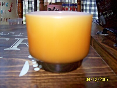 VINTAGE ANCHOR HOCKING ORANGE/BROWN OMBRE STACKABLE SUGAR BOWL -image