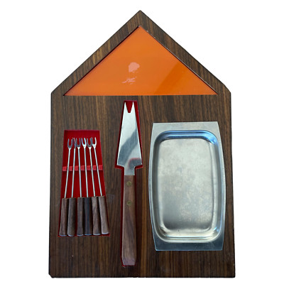 Wood & Orange Plexi Cheese & Olive Serving Tray 12