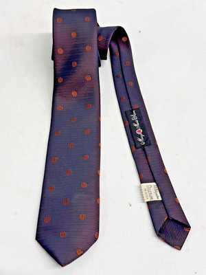 Mid Century Modern Skinny Tie Dark Gray W/ Orange Dots Macys Mens Store-image