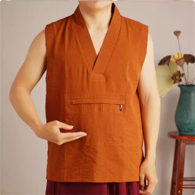Shaolin Buddhist Monk Kung fu Coat vest Monk costume-image