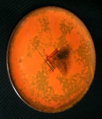 Vintage Mid Century Modern Pottery Orange Mottled Gold 8