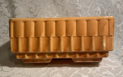 Vintage Orange Glazed Rectangle Planter CP-3360 Made in USA Mid Century Style-image