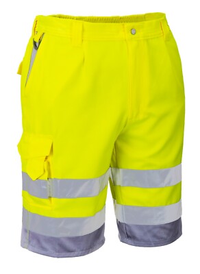 Portwest E043 Hi Vis Reflective Polycotton Stain Resistant Work Shorts ANSI-image