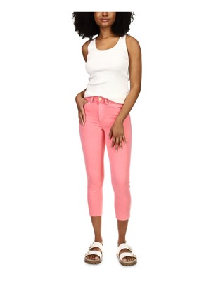 MICHAEL MICHAEL KORS Womens Coral Logo Hardware Back Pocket Cropped Jeans 4-image