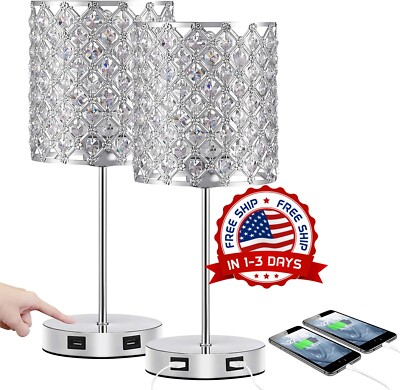 Lamparas De Mesa Luces Elegante Modernas Cristal Para Sala Dormitorio Cocina 2PC-image