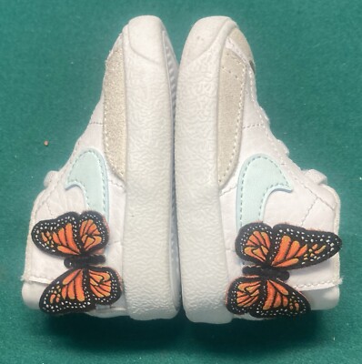 Nike Blazer Mid SE CB White Orange Butterfly Toddler Shoes Size 2 DC8228-100-image